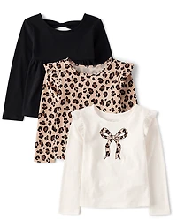 Toddler Girls Leopard Top 3-Pack
