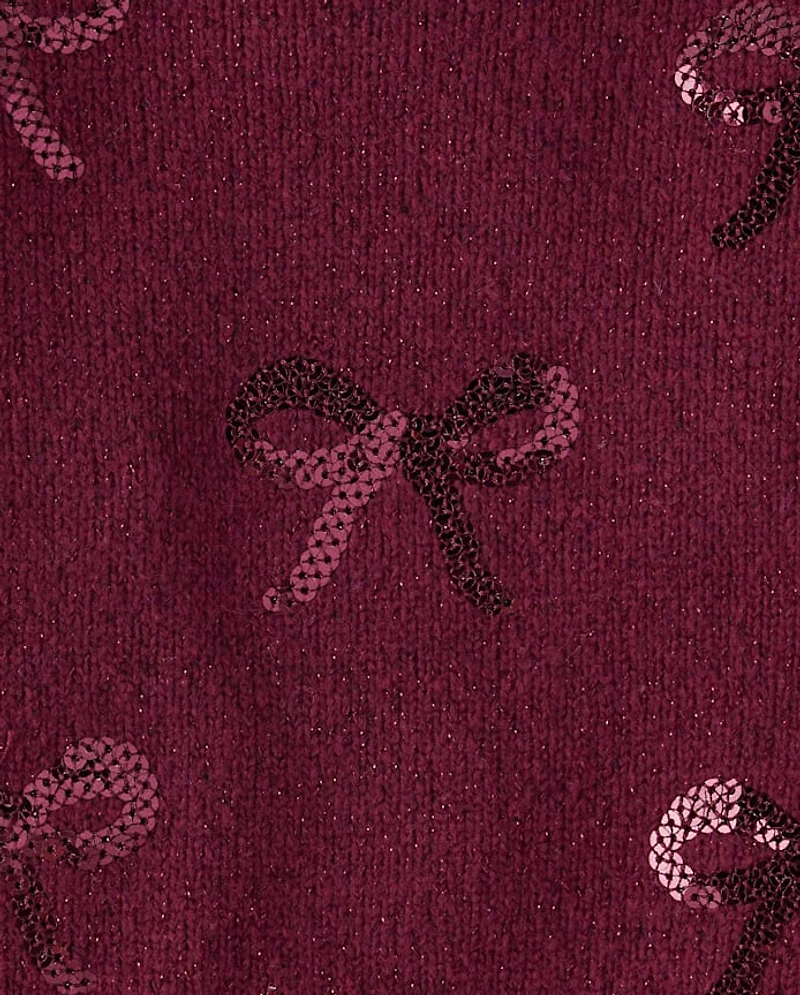 Toddler Girls Sequin Bow Sweater