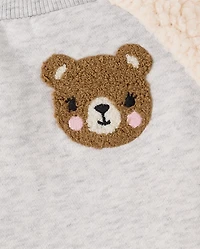 Toddler Girls Chenille Bear Premium Fleece 2-Piece Outfit Set