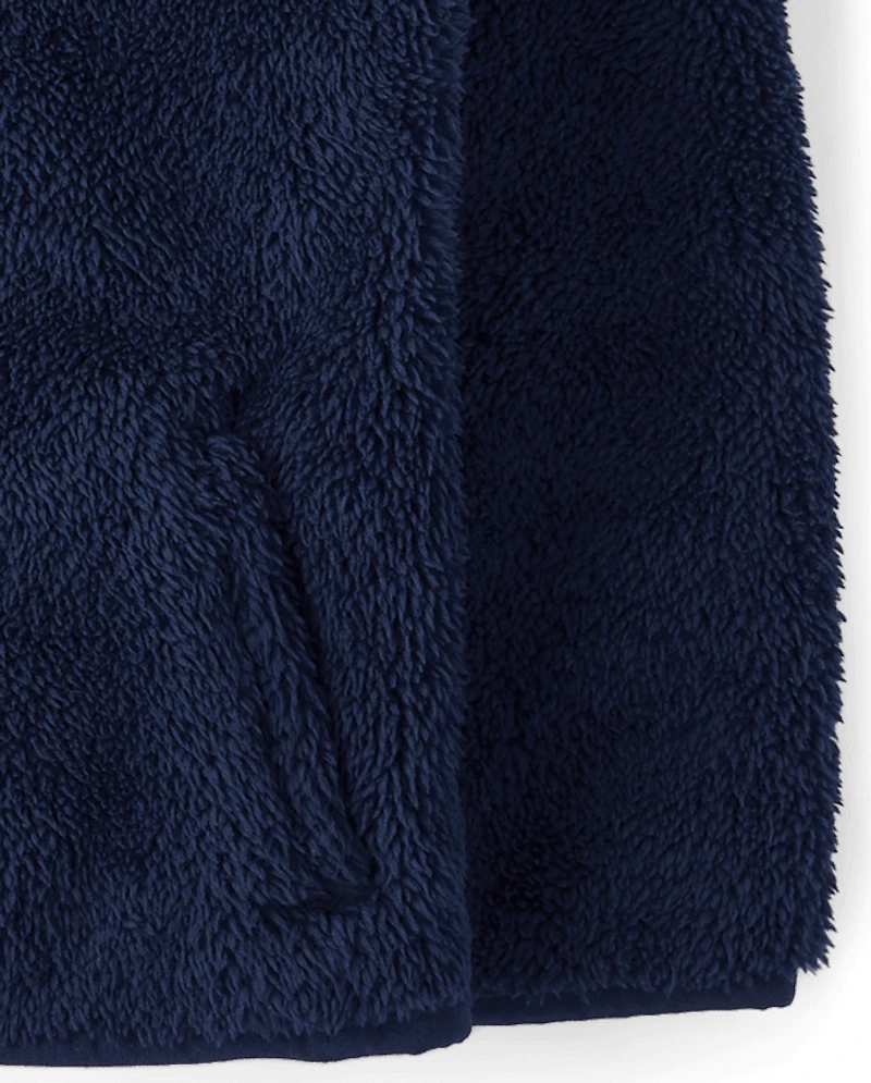 Veste zippée en sherpa épais pour petite fille