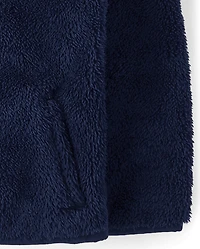 Veste zippée en sherpa épais pour petite fille