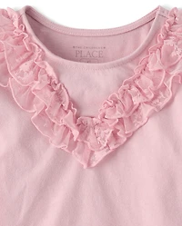 Toddler Girls Lace Ruffle Top