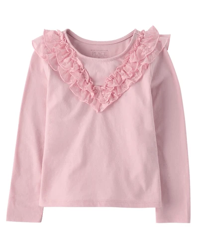 Haut à volants en dentelle pour petite fille