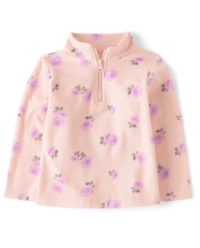 Toddler Girls Print Microfleece Half Zip Pullover