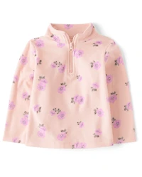 Toddler Girls Print Microfleece Half Zip Pullover