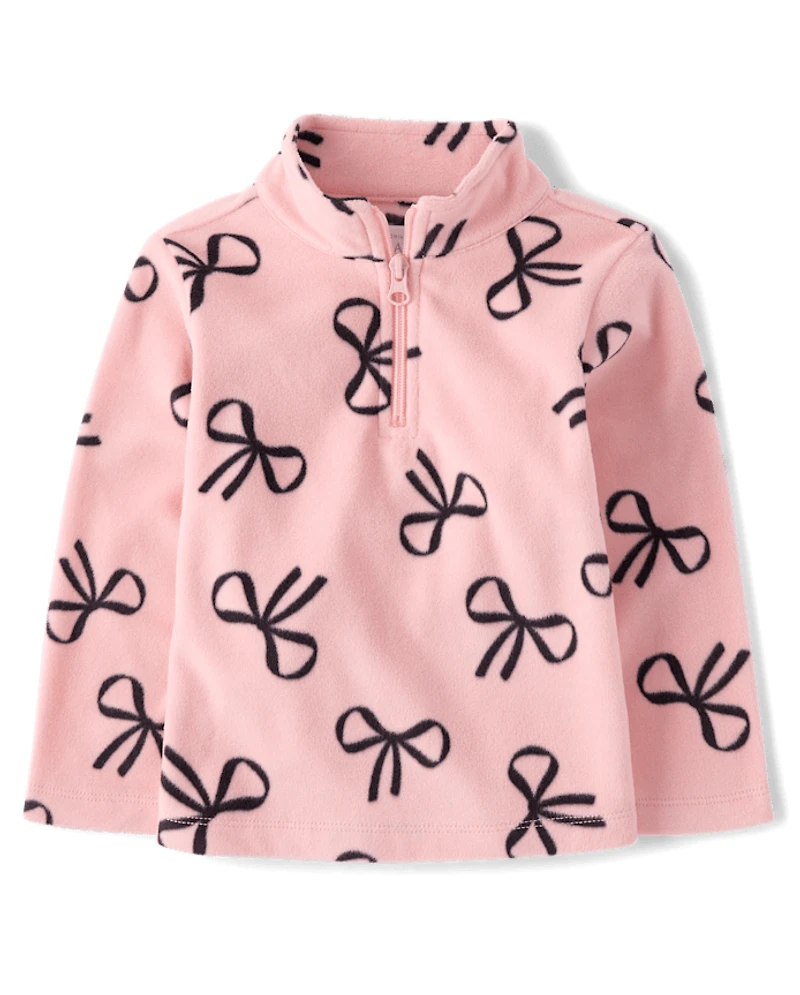 Toddler Girls Print Microfleece Half Zip Pullover