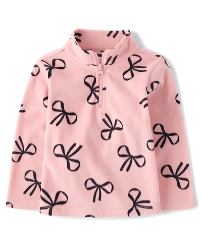 Toddler Girls Print Microfleece Half Zip Pullover