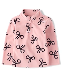 Toddler Girls Print Microfleece Half Zip Pullover