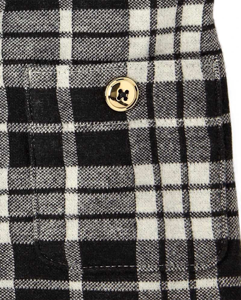 Ensemble jupe-culotte à carreaux 2 pièces pour petite fille