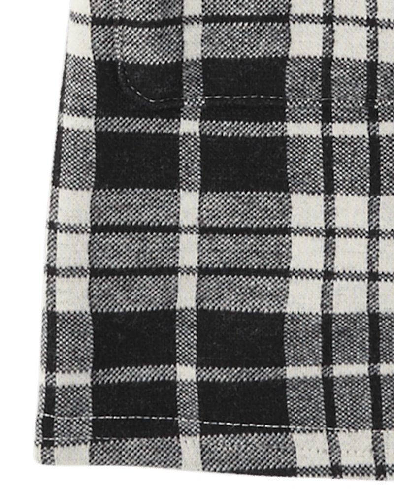 Ensemble jupe-culotte à carreaux 2 pièces pour petite fille