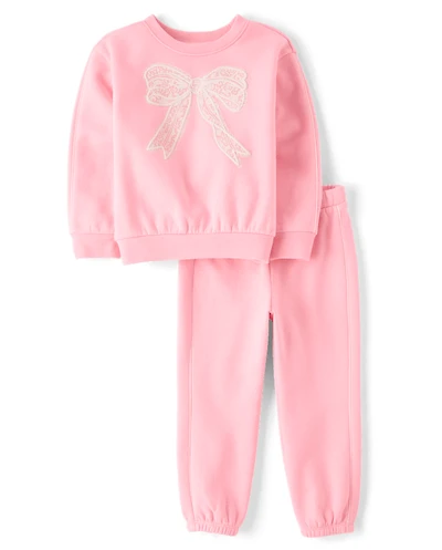 Toddler Girls Puff Graphic Premium Fleece 2-Piece Outfit Set