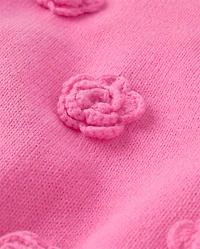 Toddler Girls 3D Rosette Sweater