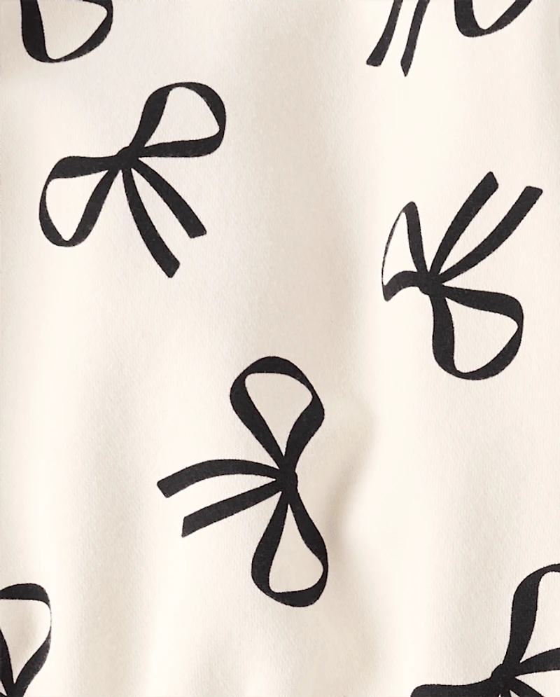 Toddler Girls Bow Premium Fleece 2-Piece Outfit Set