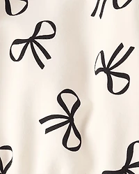 Toddler Girls Bow Premium Fleece 2-Piece Outfit Set