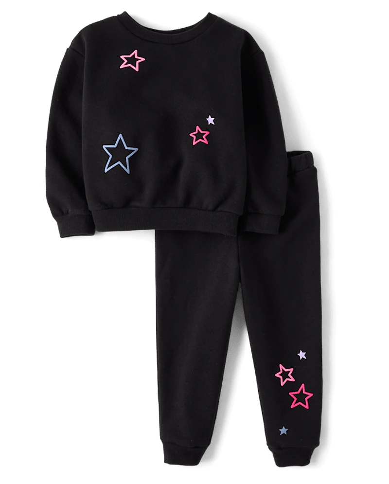 Toddler Girls Embellished Premium Fleece 2-Piece Outfit Set