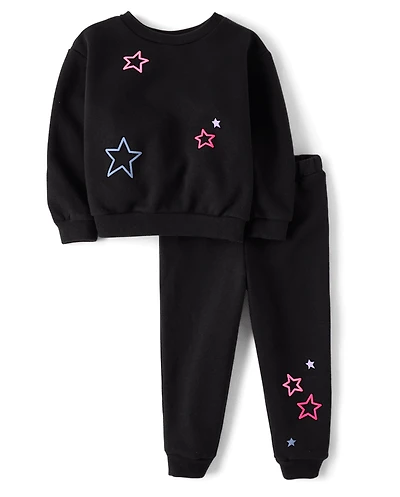 Toddler Girls Embellished Premium Fleece 2-Piece Outfit Set