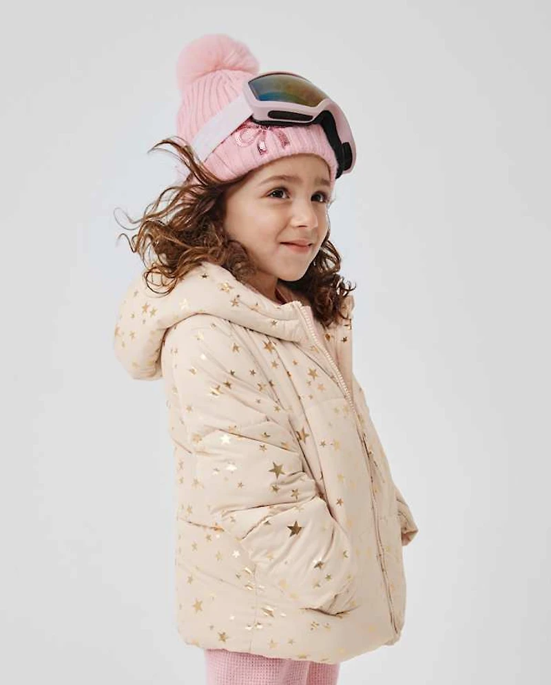 Toddler Girls Print Midweight Microfleece Lined Puffer Jacket
