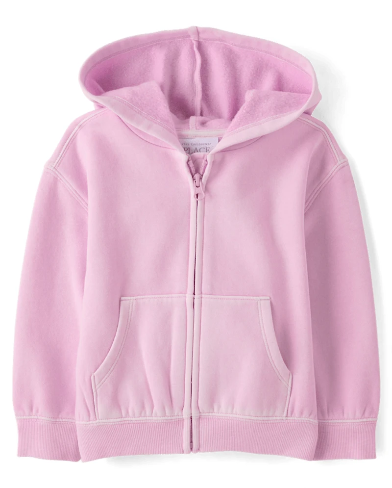 Toddler Garment Dyed Premium Fleece Zip Up Hoodie