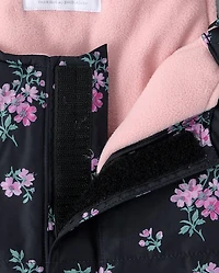 Toddler Girls Print Snow Overalls