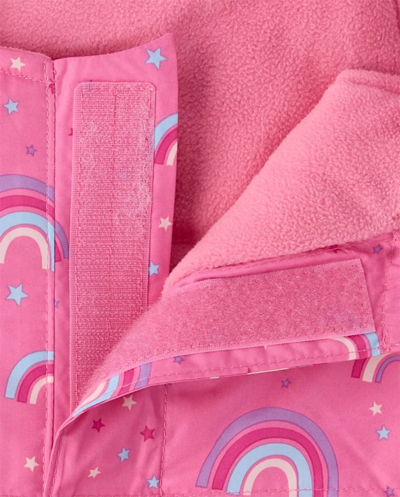 Salopette de neige imprimée pour petite fille