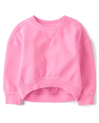 Toddler Girls Garment Dyed Premium Fleece Sweatshirt