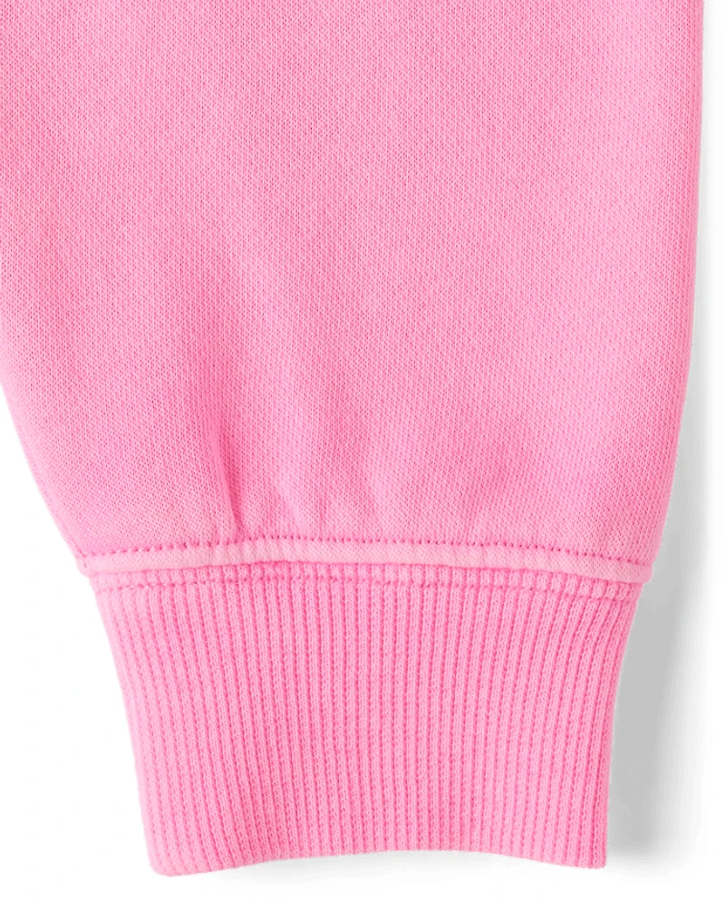 Toddler Girls Garment Dyed Premium Fleece Sweatshirt