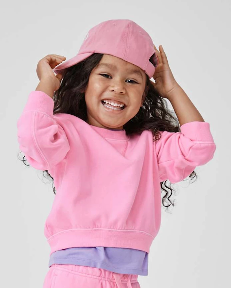 Toddler Girls Garment Dyed Premium Fleece Sweatshirt