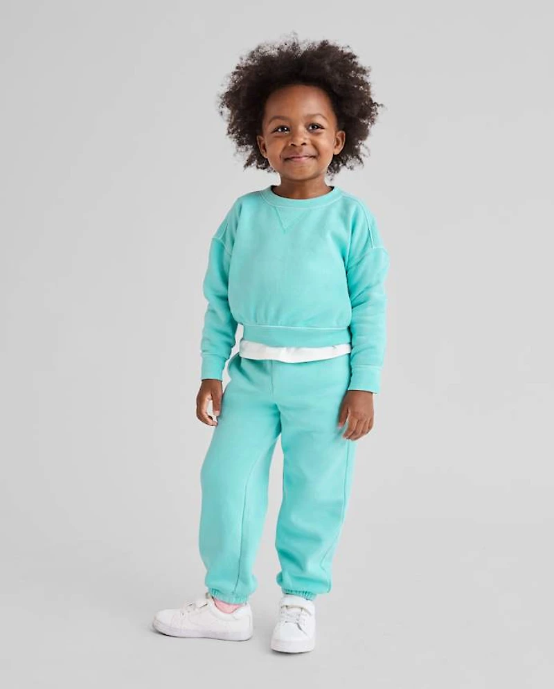 Toddler Girls Garment Dyed Premium Fleece Sweatshirt