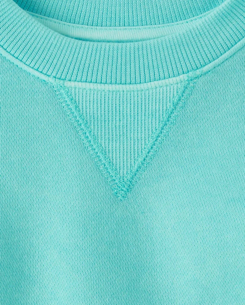 Toddler Girls Garment Dyed Premium Fleece Sweatshirt