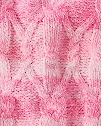 Toddler Girls Ombre Cable Knit Chenille Sweater