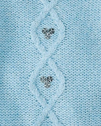 Toddler Girls Sequin Cable Knit Super Soft Sweater