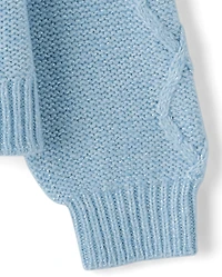 Pull super doux en maille torsadée à paillettes pour petite fille