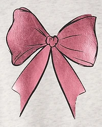 Toddler Girls Foil Bow Premium Fleece 2-Piece Outfit Set