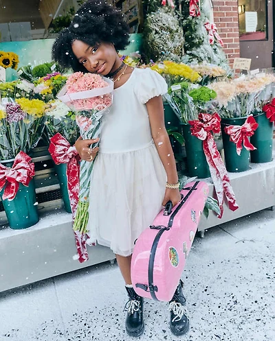 Girls Glitter Ruffle Mesh Fit And Flare Dress