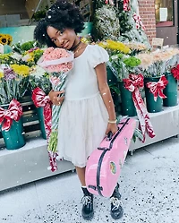 Girls Glitter Ruffle Mesh Fit And Flare Dress