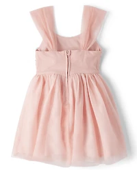 Robe ajustée et évasée en maille à paillettes pour fille