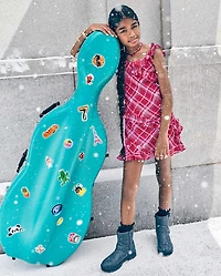 Girls Plaid Chiffon Ruffle Dress