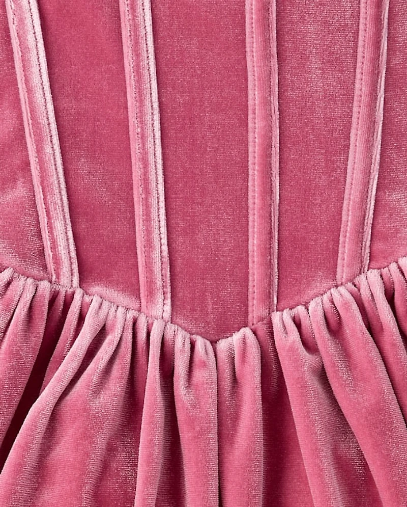 Girls Velour Corset Dress