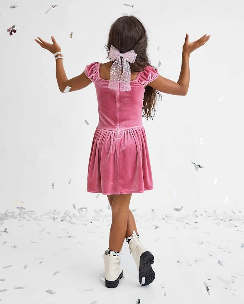 Girls Velour Corset Dress