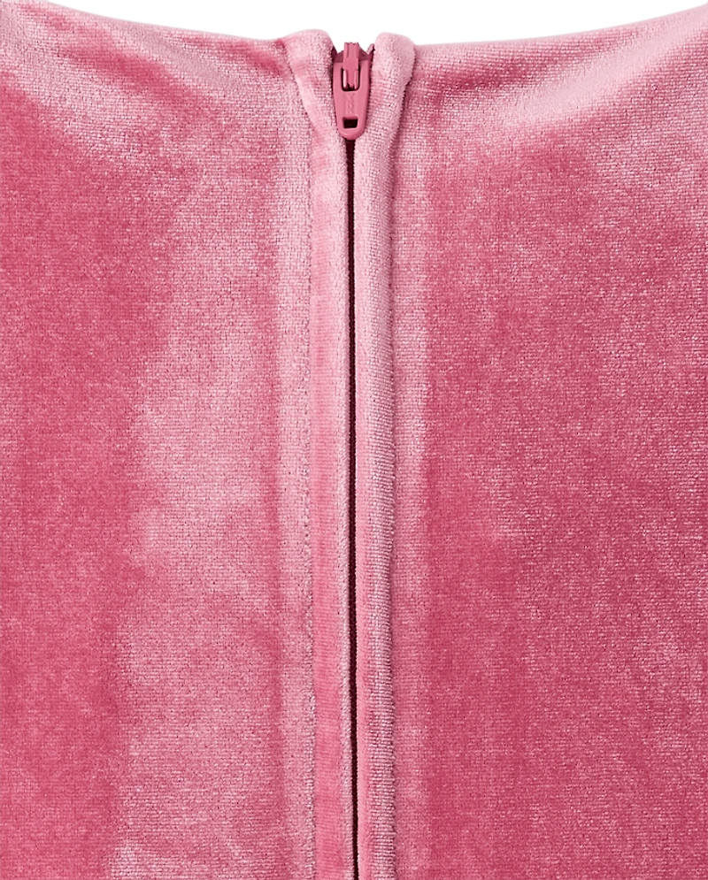 Girls Velour Corset Dress