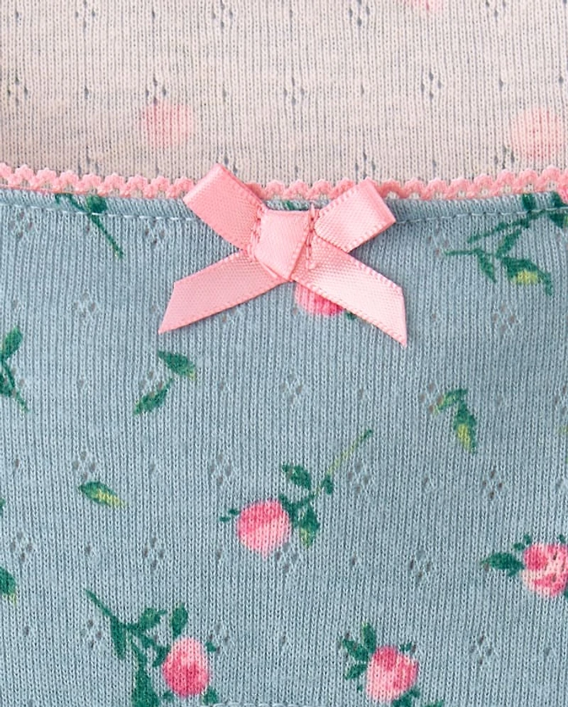 Girls Floral Pointelle Top