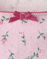 Haut pointelle fleuri pour fille