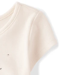 Girls Embellished Graphic Baby Tee
