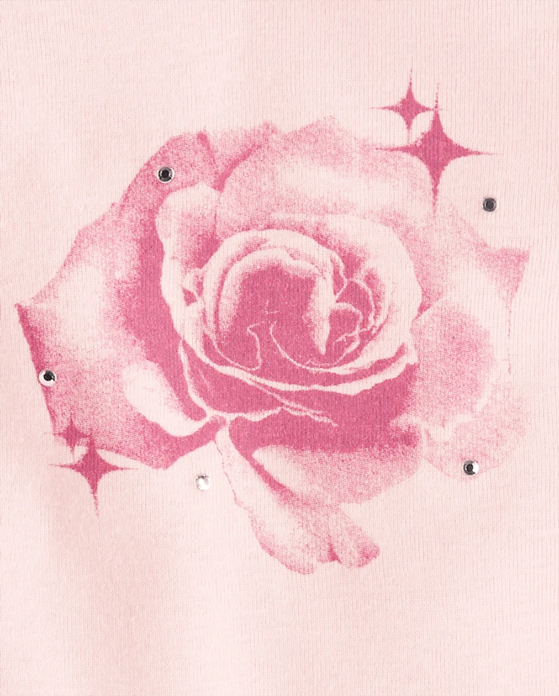 Girls Embellished Graphic Baby Tee