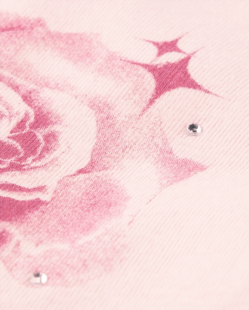 Girls Embellished Graphic Baby Tee