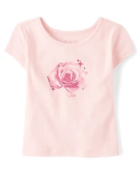 Girls Embellished Graphic Baby Tee