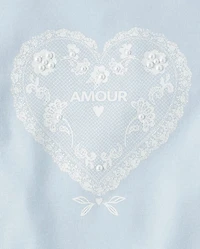 Girls Embellished Graphic Baby Tee