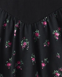 Girls Floral V-Waist Dress