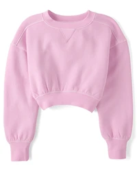 Girls Garment Dyed Premium Fleece Sweatshirt