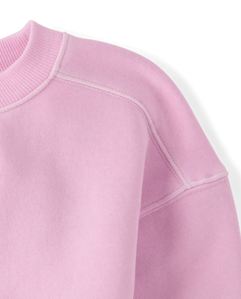 Girls Garment Dyed Premium Fleece Sweatshirt
